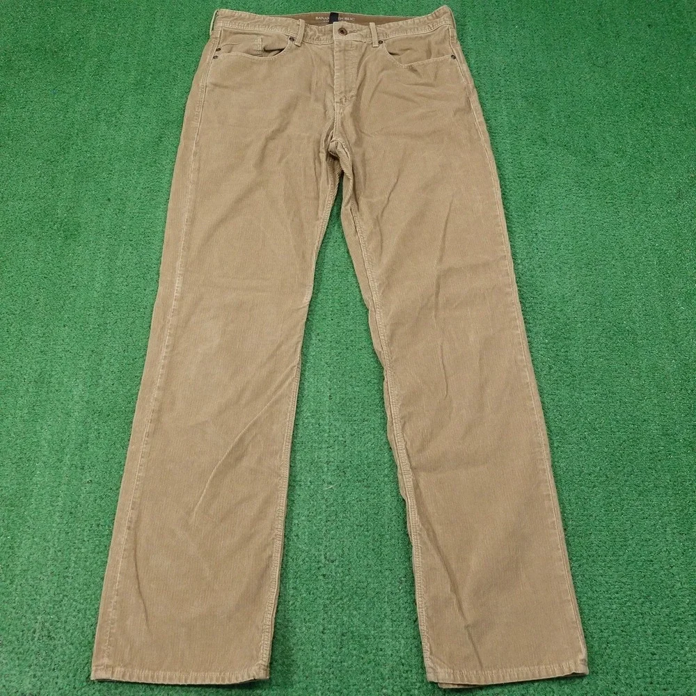 Banana Republic Straight Fit Pants Mens 34x34‎ Beige Corduroy Khakis Pima